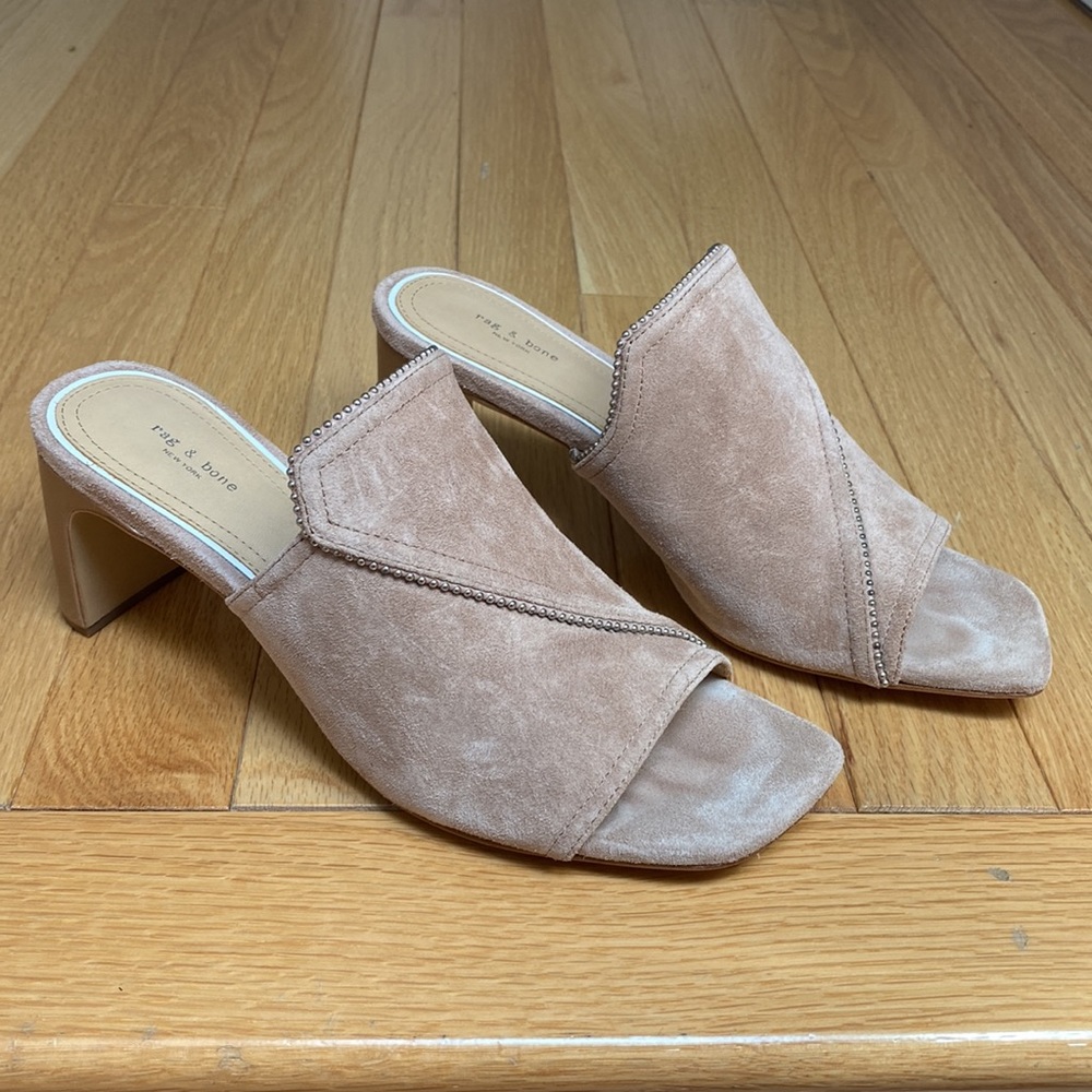 Rag & Bone Shoes, Rag and Bone Myla Slide Suede Sandal, Size 38, Nude